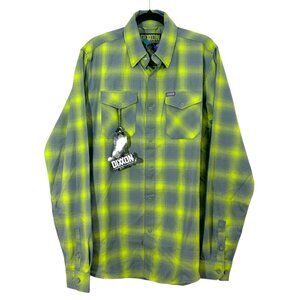 Dixxon Flannel Co. The Slice Snap Button Front Shirt Green / Gray Large Tall New